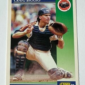 Craig Biggio, Catcher - Houston Astros Trading Card. 1992 Score No. 460